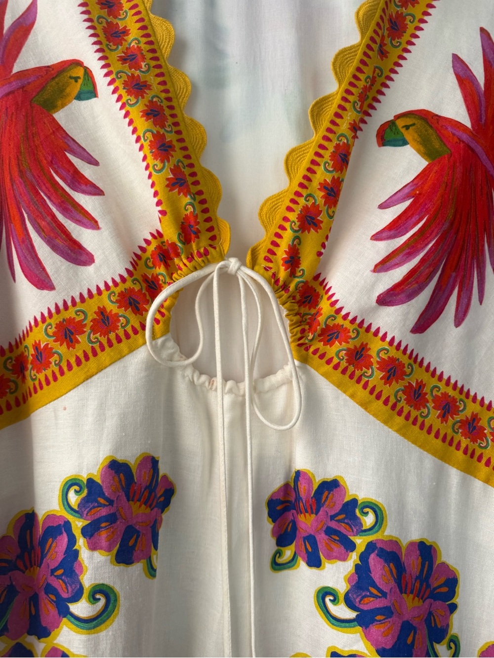 FARM Rio White Maxi Dress with Red, Pink, Blue & Yellow Floral Print - Picture 5 of 6